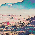 Landschaft ein Heißluftballon